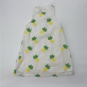 Janie and Jack White embroidered Pineapple sleeveless Dress size 8